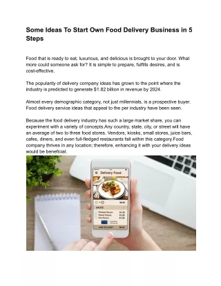 Some Ideas To Start Own Food Delivery Business in 5 Steps