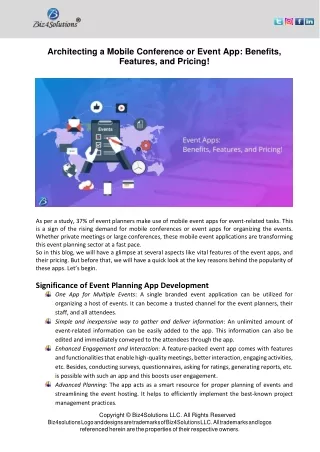architecting a mobile conference or event