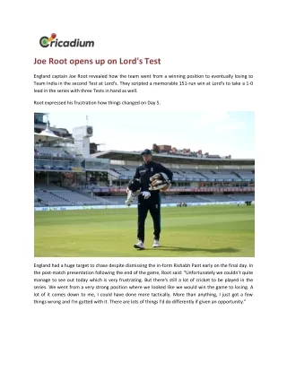 joe root opens up on lord s test