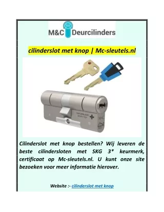 cilinderslot met knop  Mc-sleutels.nl