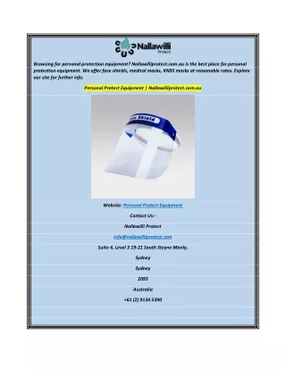 Personal Protect Equipment Nallawilliprotect.com.au