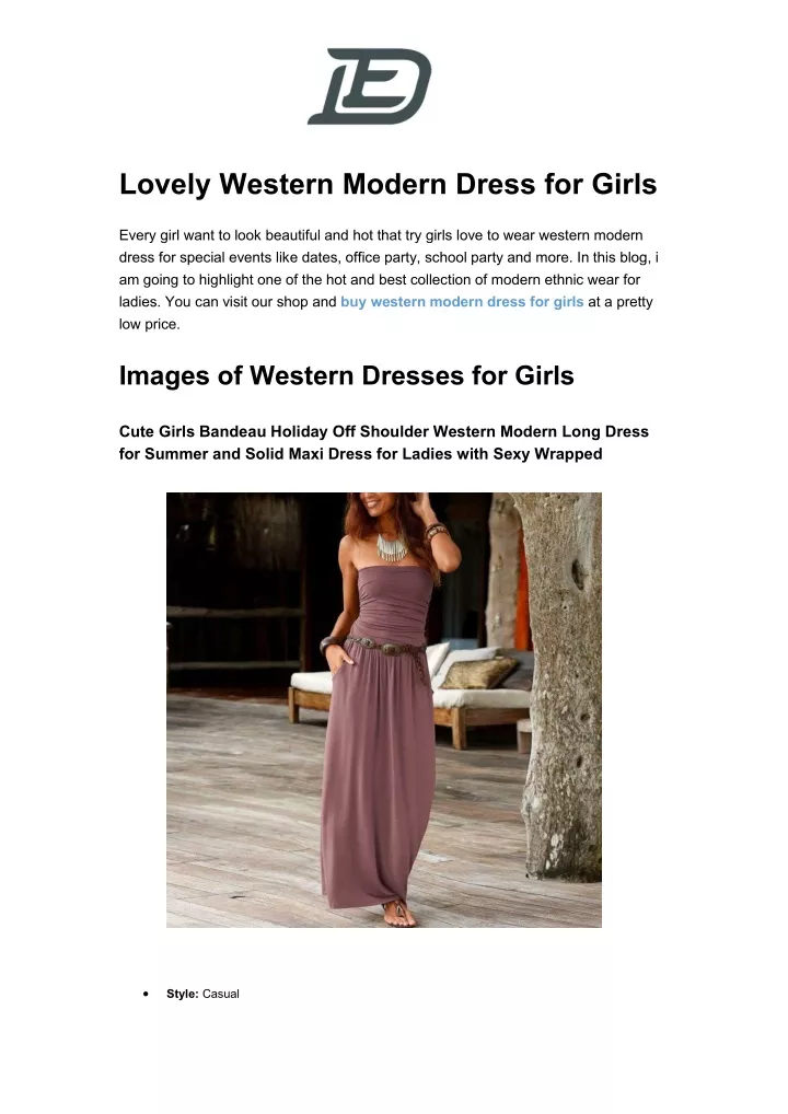 lovely western modern dress for girls