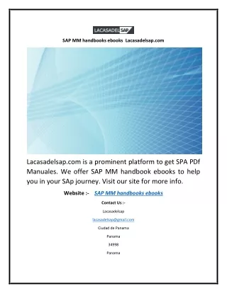 SAP MM handbooks ebooks  Lacasadelsap