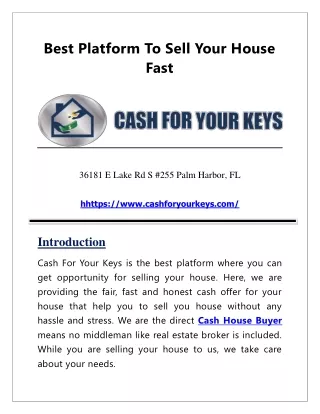 Best Platform To Sell Your House Fast