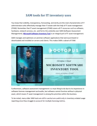 sam tools for it inventory uses