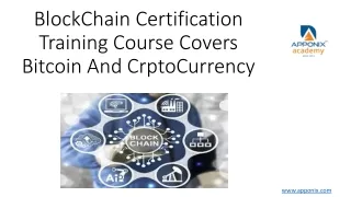 blockchain certification training course covers bitcoin and crptocurrency