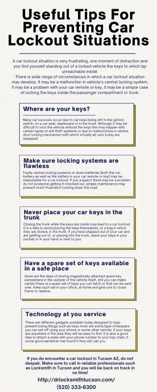 Useful Tips For Preventing Car Lockout Situations - Locksmith in Tucson