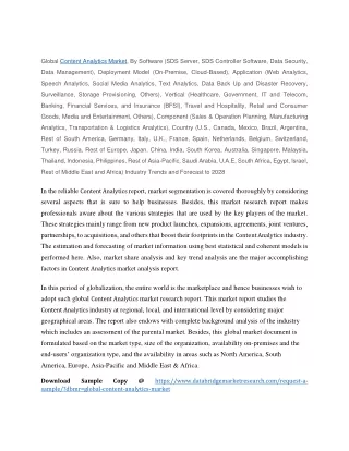 global content analytics market by software