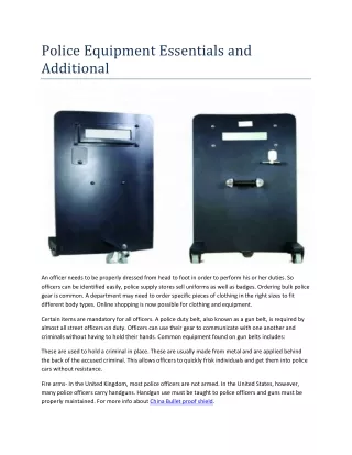 police equipment essentials and additional