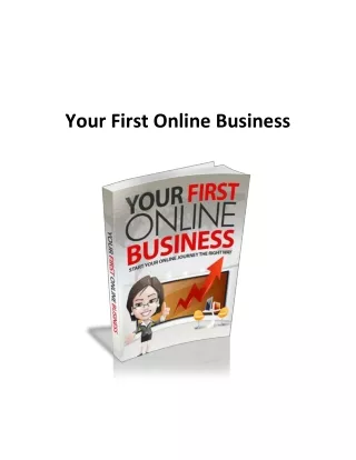 Your First Online Business to make money