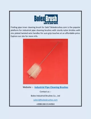 Industrial Pipe Cleaning Brushes | Bolexbrushes.com