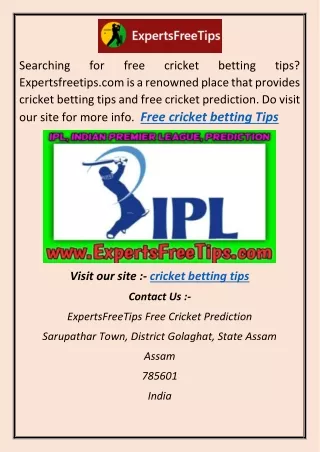 Free cricket betting Tips