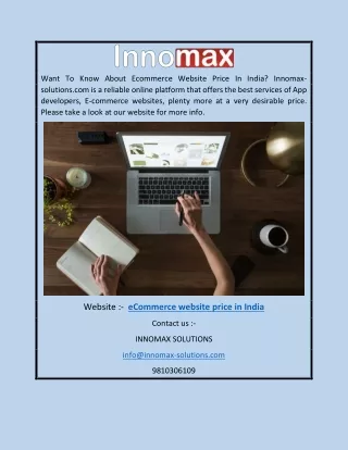 Ecommerce Website Price In India | Innomax-solutions.com