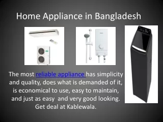 Home Appliance in Bangladesh