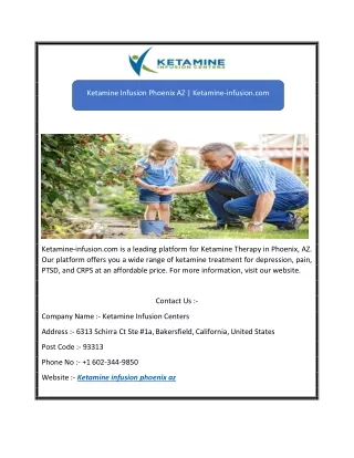Ketamine Infusion Phoenix AZ | Ketamine-infusion.com