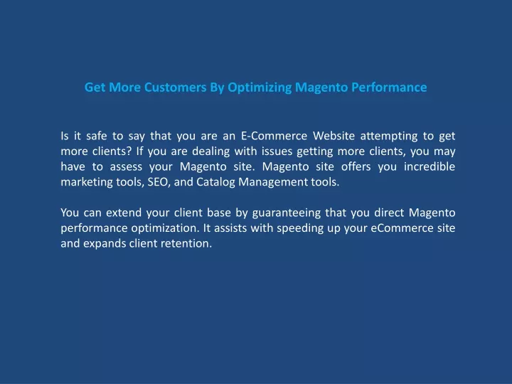 get more customers by optimizing magento