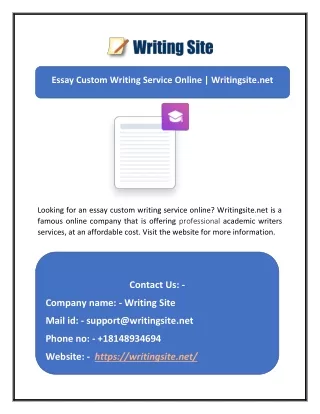 Essay Custom Writing Service Online | Writingsite.net