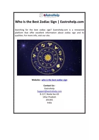 who is the best zodiac sign eastrohelp com
