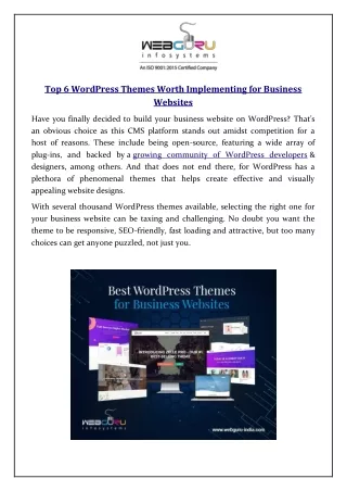 top 6 wordpress themes worth implementing
