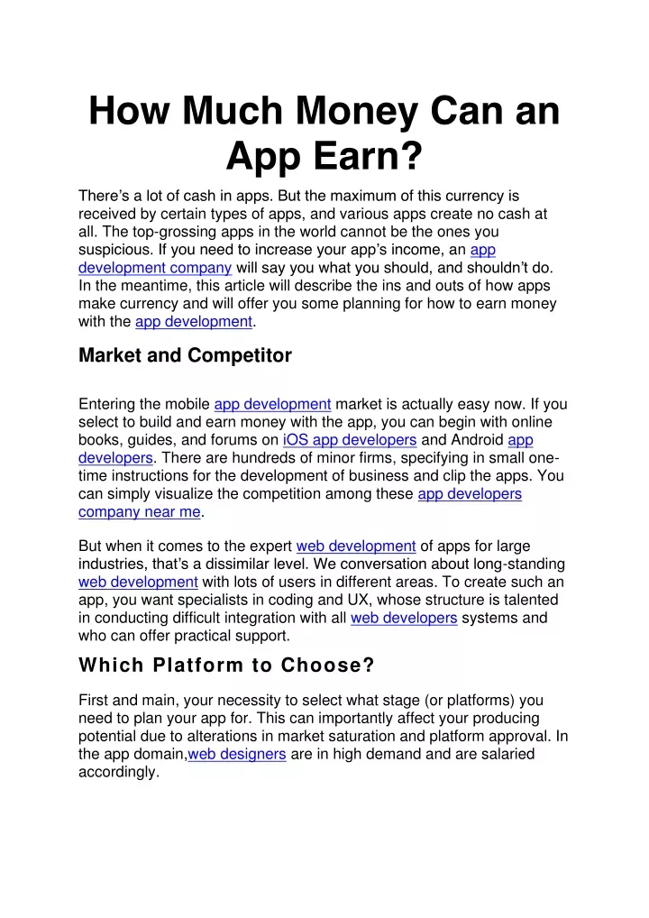 how much money can an app earn