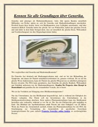 Kennen Sie alle Grundlagen über Generika.