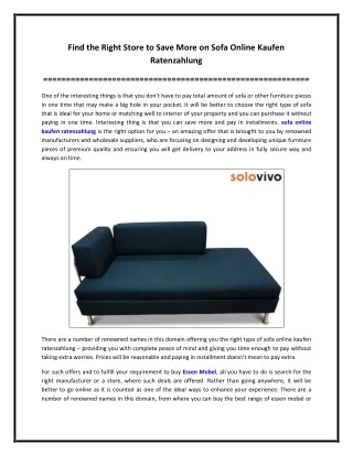 Find the Right Store to Save More on Sofa Online Kaufen Ratenzahlung
