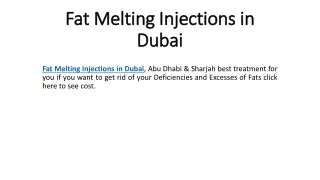 Fat Melting injections in Dubai