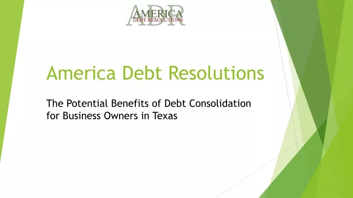 america debt resolutions