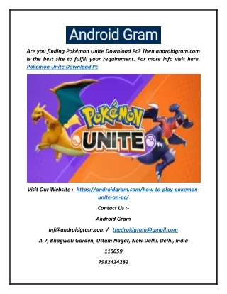 Pokémon Unite Download Pc | Androidgram.com