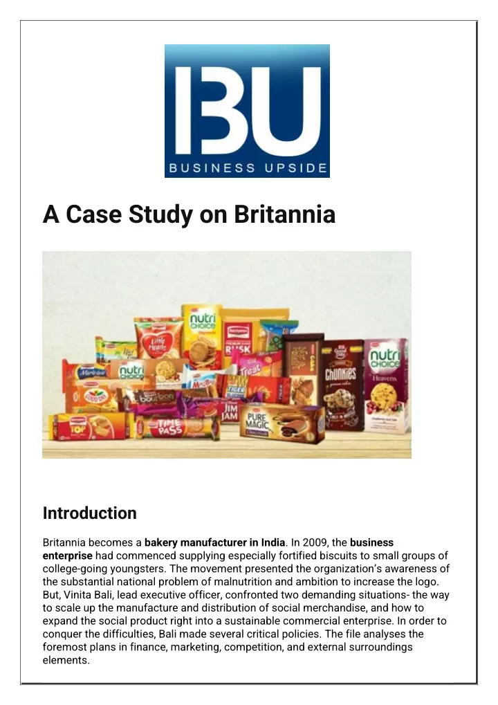 a case study on britannia
