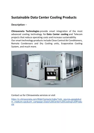 sustainable data center cooling products