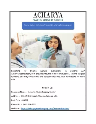 trauma rupture evaluations phoenix