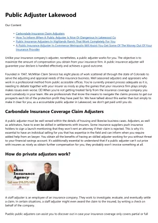 Lakewood Business Insurance Claim