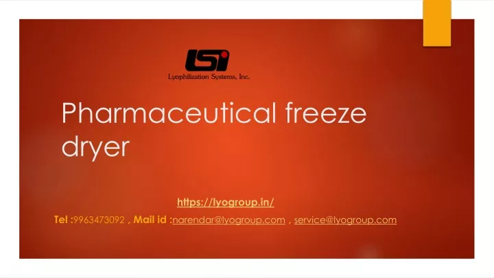 pharmaceutical freeze dryer