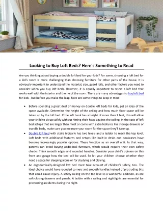 Looking to Buy Loft Beds Here's Something to Read