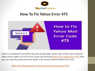 how to fix yahoo error 475