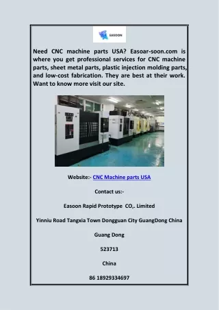 need cnc machine parts usa easoar soon