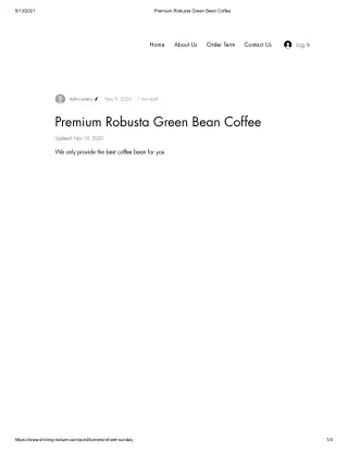 Premium Robusta Green Bean Coffee