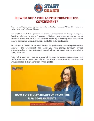 How to Get a Free Laptop from the USA Government