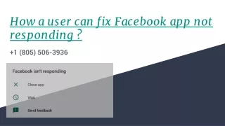 how a user can fix facebook app not responding