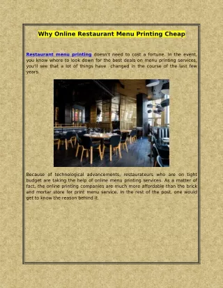 why online restaurant menu printing cheap