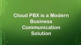 Cloud PBX is a Modern Business Communication Solution