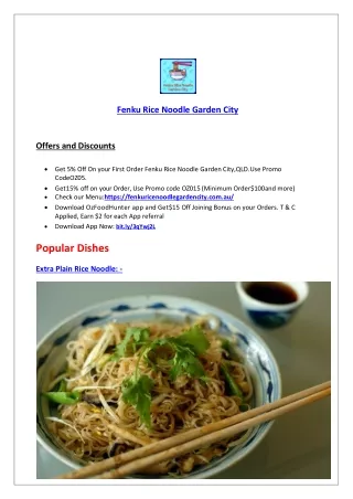 5% Off - Fenku Rice Noodle Chinese Restaurant Upper Mount Gravatt, QLD