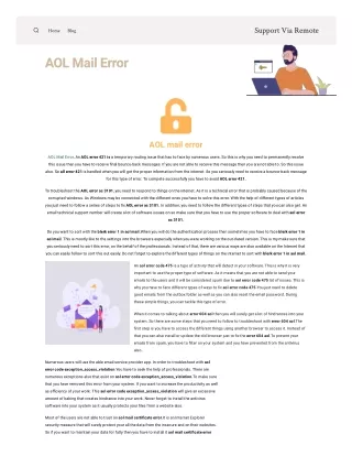 AOL Mail Error