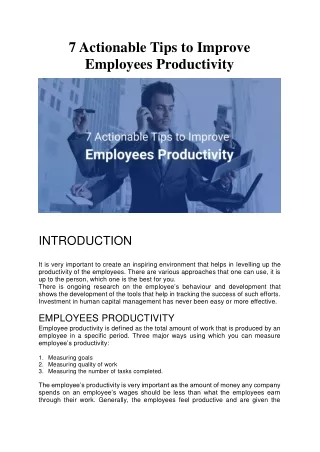 7 actionable tips to improve employees