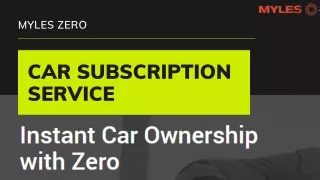 Car Subscription Service in India | Myles Zero