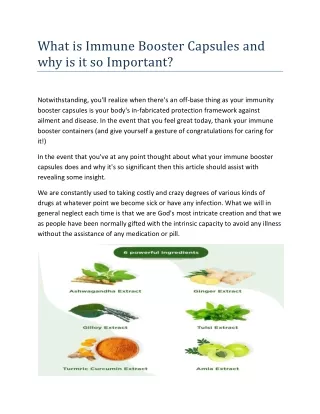 what is immune booster capsules
