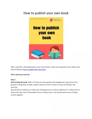 how to publish your own book