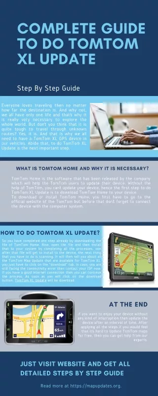 Complete Guide to do TomTom Xl Map Update Quickly