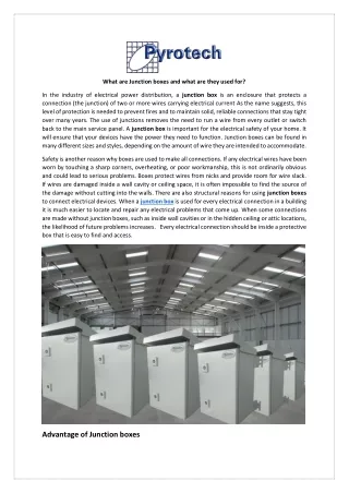 what are junction boxes and what are they used for